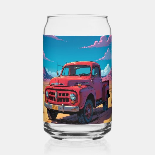 Klassieke Amerikaanse Pickup Beer Can Blikvorm Glas (Voorkant)