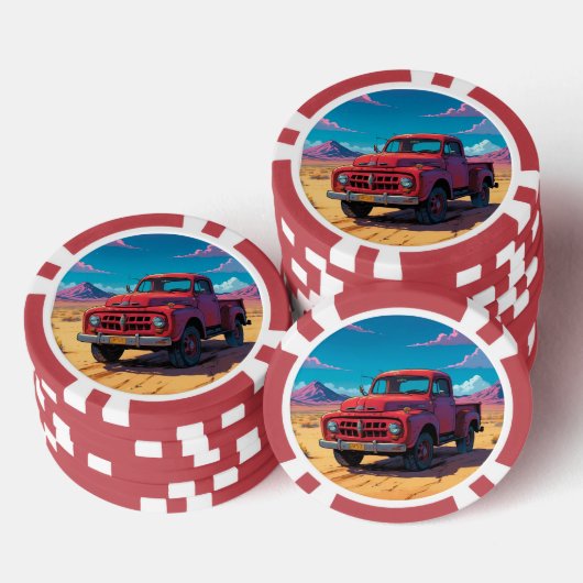 Klassieke Amerikaanse Pickup Poker Chips (Opstapeling)