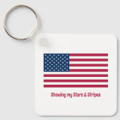 Klassieke Amerikaanse Pride met Flag Name Gezegde  Sleutelhanger (Voorkant)