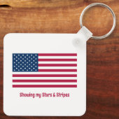 Klassieke Amerikaanse Pride met Flag Name Gezegde  Sleutelhanger (Achterkant)