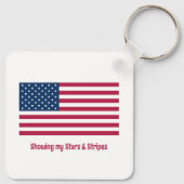 Klassieke Amerikaanse Pride met Flag Name Gezegde  Sleutelhanger (Achterkant)