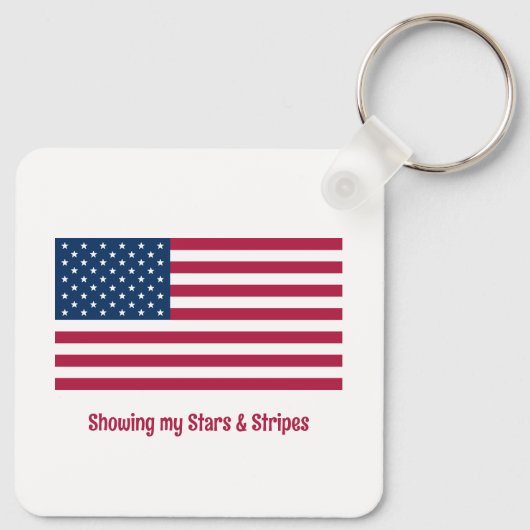 Klassieke Amerikaanse Pride met Flag Name Gezegde  Sleutelhanger (Achterkant)