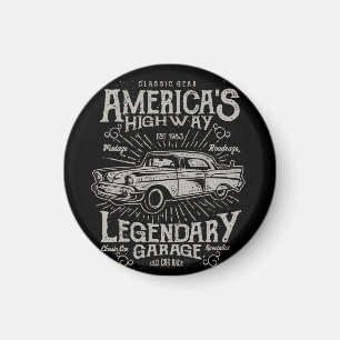 Klassieke Amerikaanse spierwagen Hotrod's Highwa Magneet