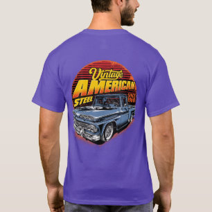 Klassieke Amerikaanse stalen pick-uptruck uit het T-shirt