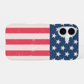Klassieke Amerikaanse Vlag Grunge iPhone 16 Hoesje (Achterkant horizontaal)
