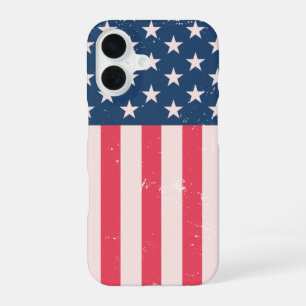Klassieke Amerikaanse vlag grunge iPhone 16 Hoesje