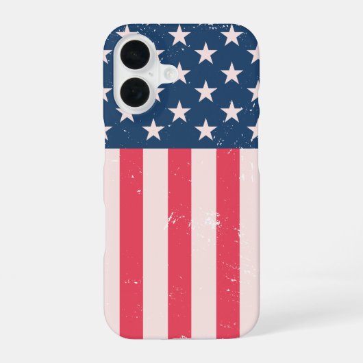 Klassieke Amerikaanse Vlag Grunge iPhone 16 Hoesje (Achterkant)