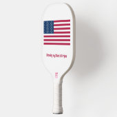 Klassieke Amerikaanse vlag met Name Gezegde Event Pickleball Paddle (Links)
