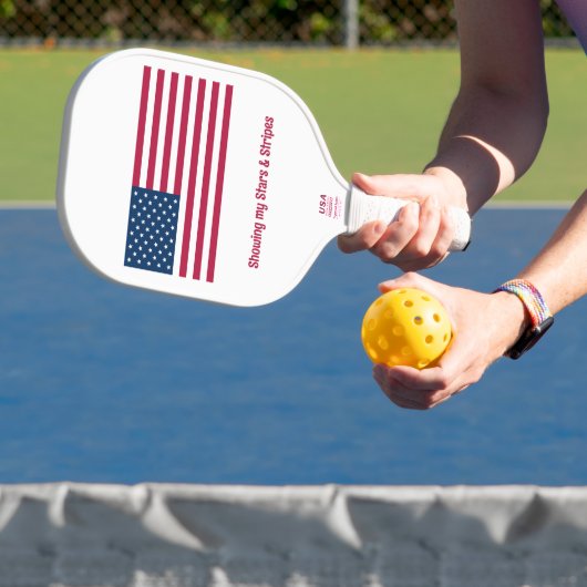 Klassieke Amerikaanse vlag met Name Gezegde Event Pickleball Paddle (Insitu)
