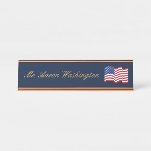 Klassieke Amerikaanse vlag naamplaat (Voorkant)