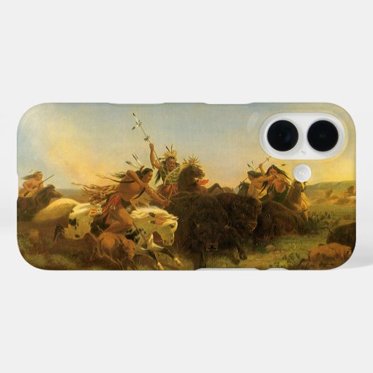 Klassieke Amerikaanse Westerse Kunst, Buffalo Jach Case-Mate iPhone Case (Achterkant (horizontaal))