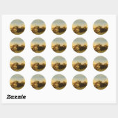 Klassieke Amerikaanse Westerse Kunst, Buffalo Jach Ronde Sticker (Vel)