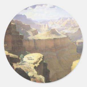 Klassieke Amerikaanse Westerse Kunst, Grand Canyon Ronde Sticker