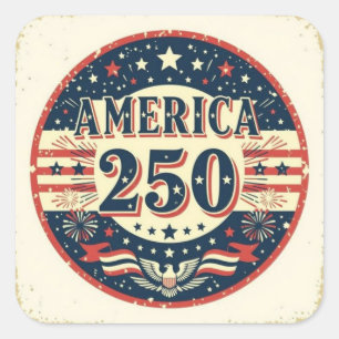 Klassieke Amerikaanse zeearend Amerika 250 kunstwe Vierkante Sticker