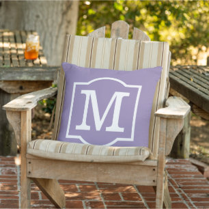 Klassieke Amethyst Paarse Aangepaste Monogram Lett Buitenkussen
