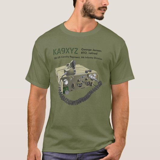 Klassieke AN/PRC-77 Militaire Draagbare Transceive T-shirt (Voorkant)