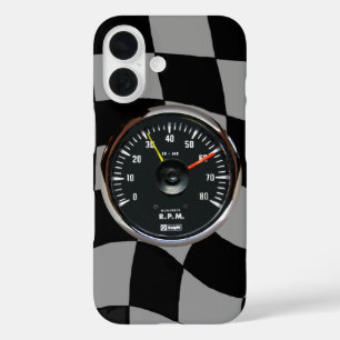 Klassieke Analoge Autotoerenteller Racing iPhone 16 Hoesje