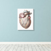 Klassieke anatomie van het menselijk hart Orgaan G Canvas Afdruk (Insitu (Houten vloer))