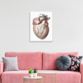 Klassieke anatomie van het menselijk hart Orgaan G Canvas Afdruk (Insitu (Woonkamer))