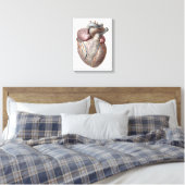 Klassieke anatomie van het menselijk hart Orgaan G Canvas Afdruk (Insitu (Slaapkamer))