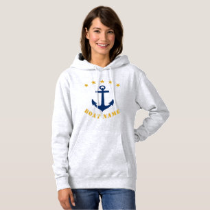 Klassieke anchor Gold Star Boat naam wit Hoodie