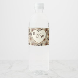 Klassieke Anemonen Esthetische Achtertuin Bruiloft Waterfles Etiket
