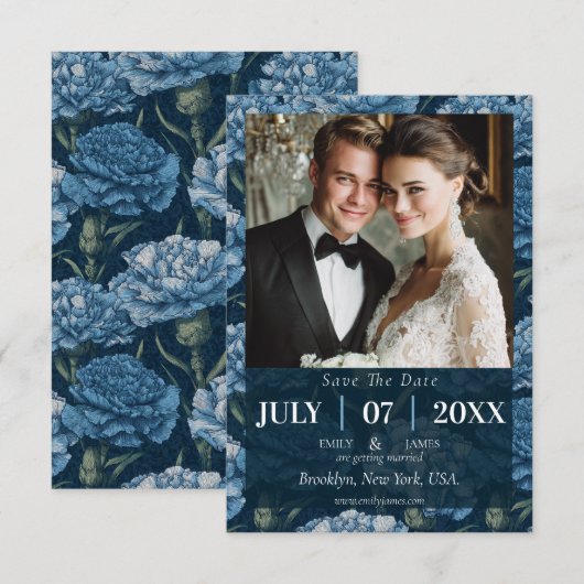 Klassieke Anjer Tropische Bruiloft Save The Date (Voorkant / Achterkant)