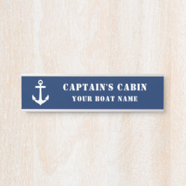 Klassieke Anker Kapitein's Cabin & Bootnaam Marine Deurbordje
