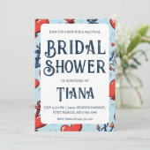 klassieke anker nautische bruiloft douche uitnodig kaart (Staand voorkant)