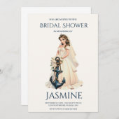 klassieke anker nautische bruiloft douche uitnodig kaart (Voorkant / Achterkant)