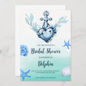 klassieke anker nautische bruiloft douche uitnodig kaart (Voorkant / Achterkant)