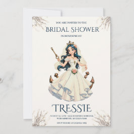 klassieke anker nautische bruiloft douche uitnodig kaart