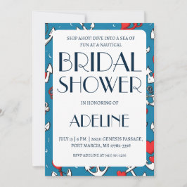 klassieke anker nautische bruiloft douche uitnodig kaart