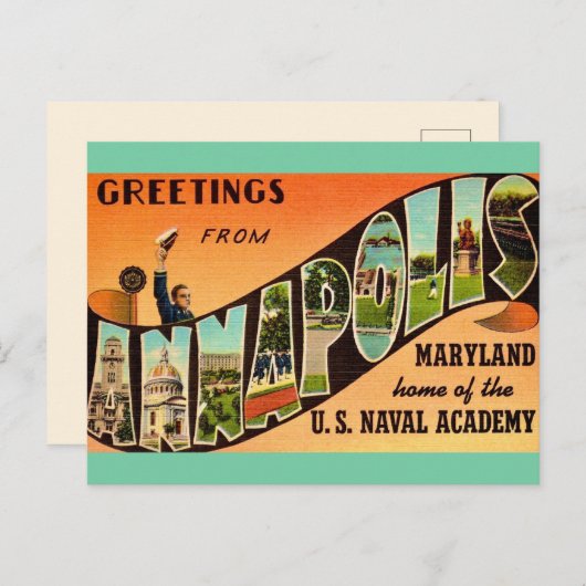Klassieke Annapolis MD Groet Briefkaart (Voorkant / Achterkant)