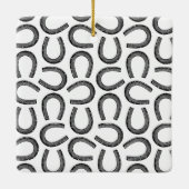 Klassieke Antiek Hoefijzers Hoefijzer KLANTKLEUR Keramisch Ornament (Achterkant)