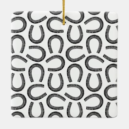 Klassieke Antiek Hoefijzers Hoefijzer KLANTKLEUR Keramisch Ornament (Achterkant)