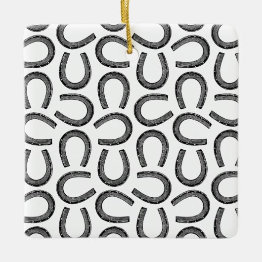 Klassieke Antiek Hoefijzers Hoefijzer KLANTKLEUR Keramisch Ornament (Voorkant)