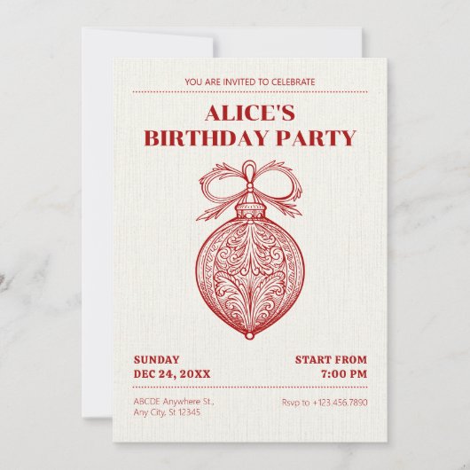 Klassieke antiek kerstversiering kaart (Voorkant)