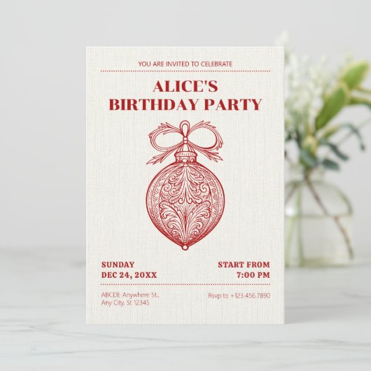 Klassieke antiek kerstversiering kaart (Staand voorkant)