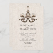 Klassieke antiek kroonluchters bruiloft Jubileum Kaart (Voorkant / Achterkant)