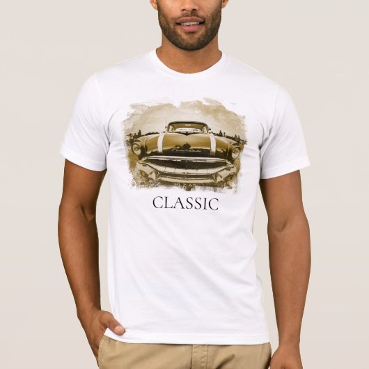*~* Klassieke  Antiek oude retro auto T-shirt (Voorkant)