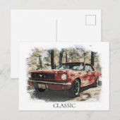 *~* Klassieke  Antiek schilferende spier Paarden Briefkaart (Voorkant / Achterkant)