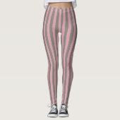 Klassieke Antiek Wit Roze Strip Patroon Leggings (Voorkant)