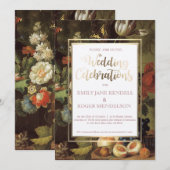 Klassieke antieke fruit stilleven trouwkaart kaart (Voorkant / Achterkant)