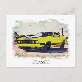 *~* Klassieke Antieke Gele Banaan Auto Briefkaart
