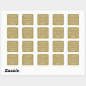 Klassieke antieke gouden monogram bruiloft vierkante sticker (Vel)