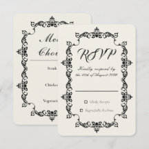 Klassieke Antieke Ivoren Trouw-RSVP met Sierlijst