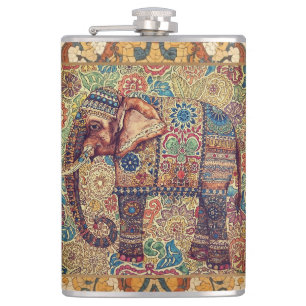 Klassieke, antieke olifant, motief kunst heupfles