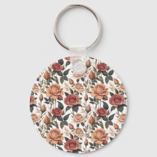 Klassieke antieke rode roos botanische tuin sleutelhanger