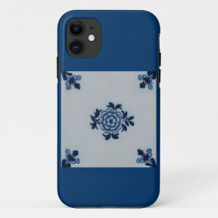 Klassieke antiquarian Delft Blue Tegel - Floral Mo iPhone 11 Hoesje